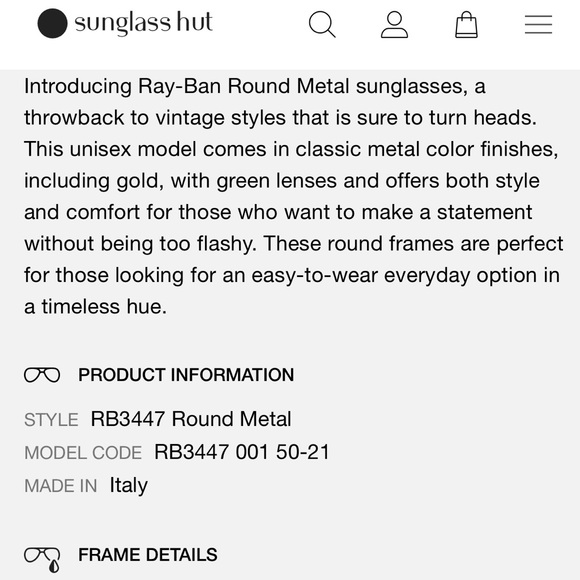 Like-New RayBan RB3447 Round Metal Unisex Sunglasses - Picture 14 of 14